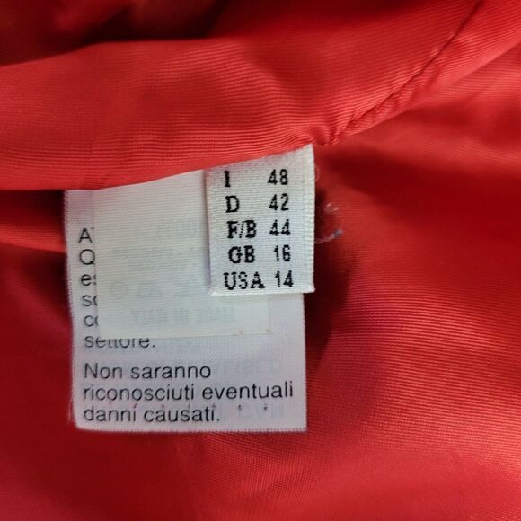 Vtg 80's Womens Athos Jacket Leather Bikercore Sleek Blazer Florence Italy Red L - Picture 12 of 14